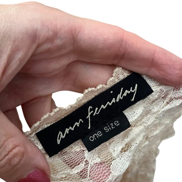 Y2K Ann Ferriday Lace Cropped Tank Top One Size Sequin Fairy Coquette Romantic - Picture 5 of 10